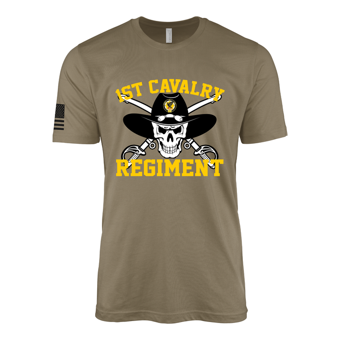 1st Cavalry Regiment Skull T-Shirt Tactically Acquired Coyote Brown Small