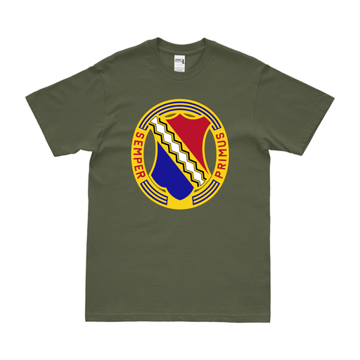 U.S. Army 1st Infantry Regiment Logo Emblem T-Shirt Tactically Acquired Military Green Clean Small