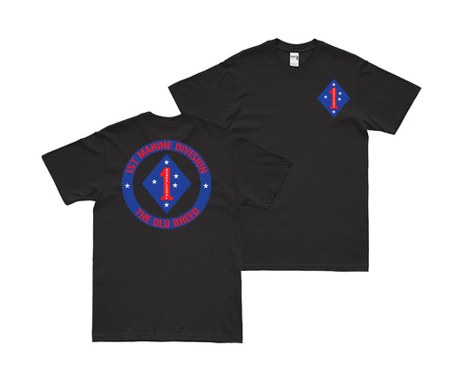 Double-Sided 1st Marine Division Old Breed T-Shirt Tactically Acquired Small Black 