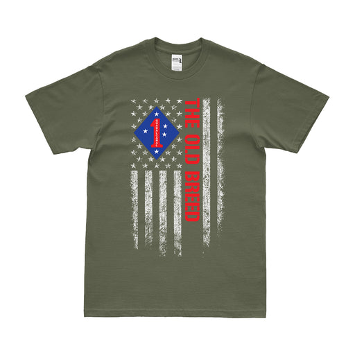 1st Marine Division 'The Old Breed' American Flag T-Shirt Tactically Acquired   