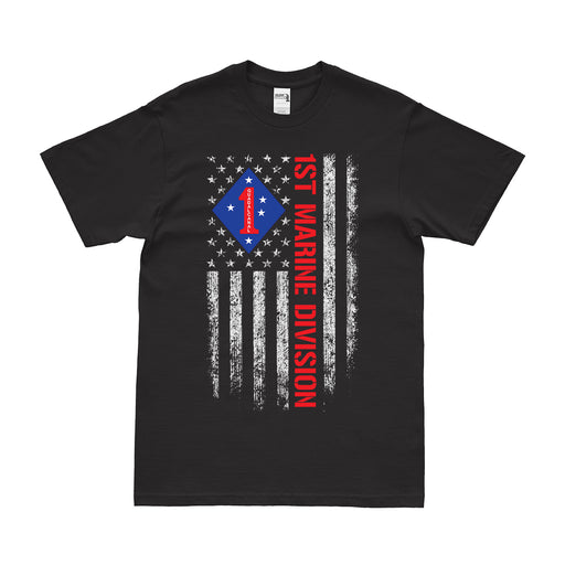 Patriotic 1st Marine Division American Flag T-Shirt Tactically Acquired   