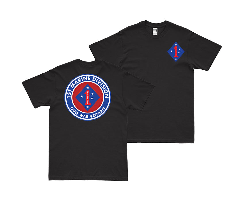 Double-Sided 1st Marine Division Gulf War Veteran T-Shirt Tactically Acquired Small Black 