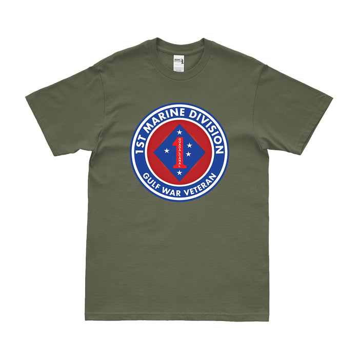 1st Marine Division Gulf War Veteran USMC T-Shirt Tactically Acquired Small Military Green 
