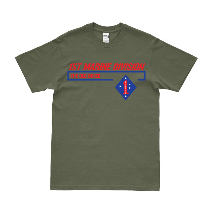 Modern 1st Marine Division Motto 'The Old Breed' T-Shirt Tactically Acquired Small Military Green 