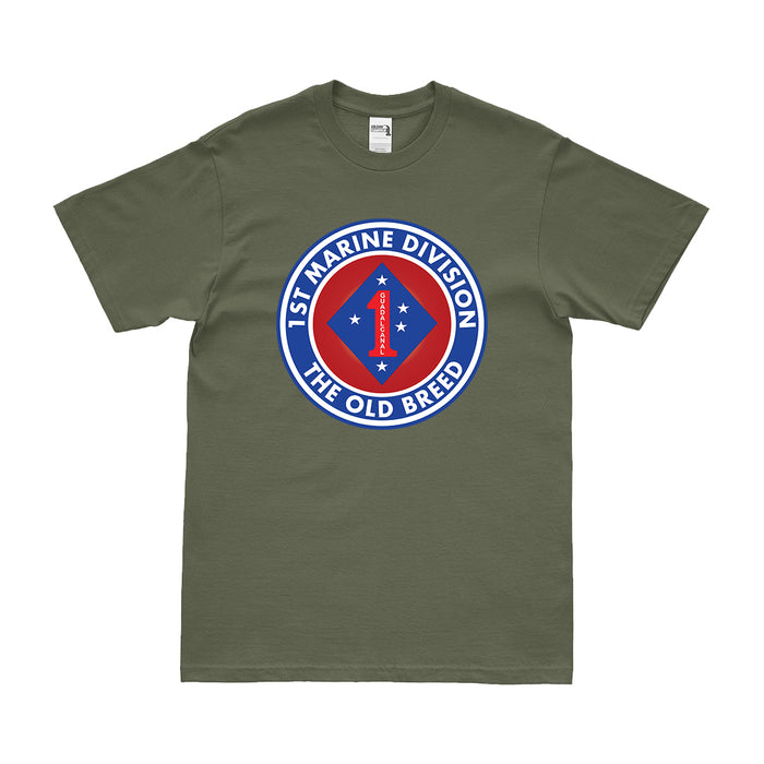 1st Marine Division Old Breed Motto Emblem T-Shirt Tactically Acquired Small Military Green 