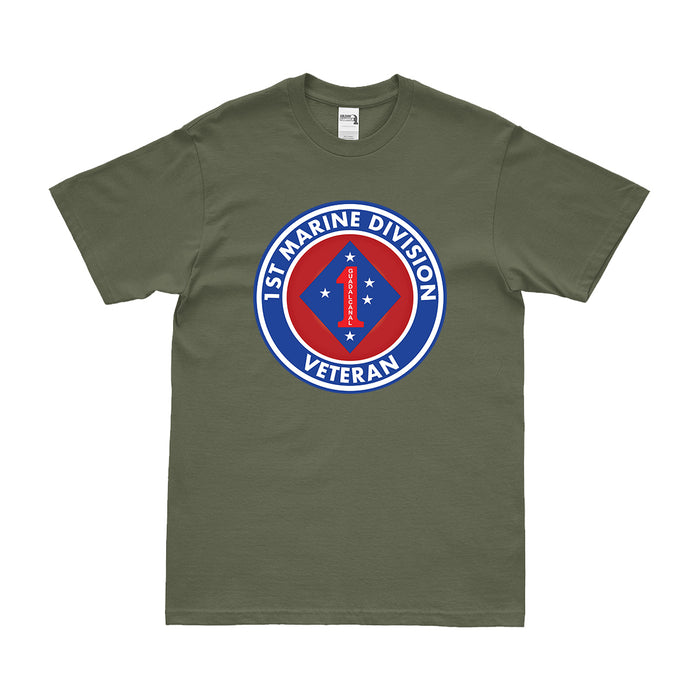 1st Marine Division Veteran Logo Emblem T-Shirt Tactically Acquired Small Military Green 
