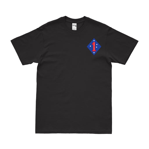 1st Marine Division Left Chest Logo Emblem T-Shirt Tactically Acquired Small Black 