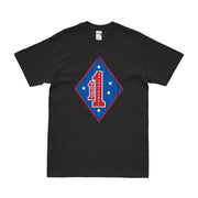 Distressed 1st Marine Regiment Logo T-Shirt Tactically Acquired Small Black 