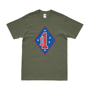 Distressed 1st Marine Regiment Logo T-Shirt Tactically Acquired Small Military Green 