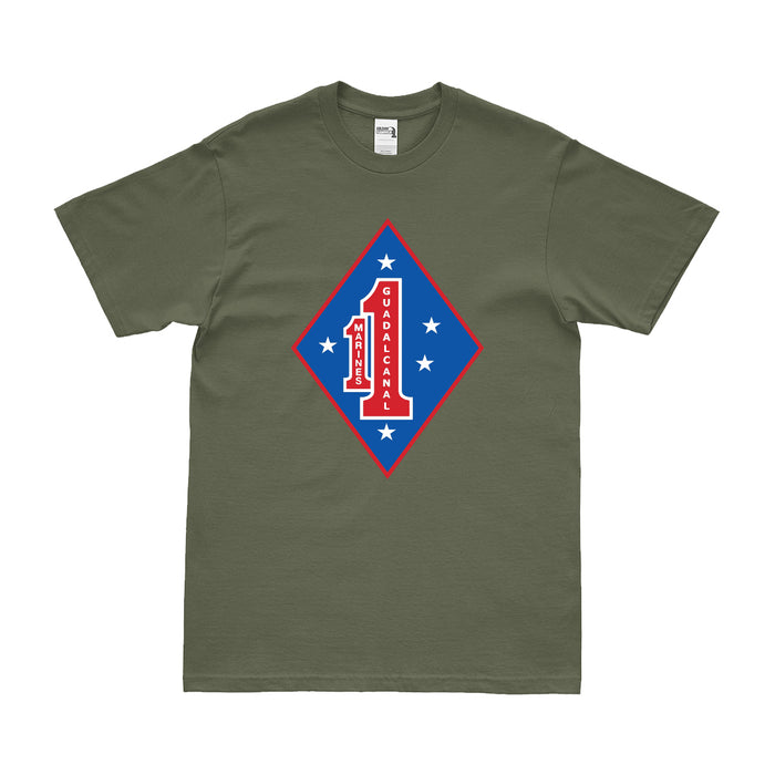 1st Marine Regiment Logo Emblem Crest T-Shirt Tactically Acquired Small Military Green 