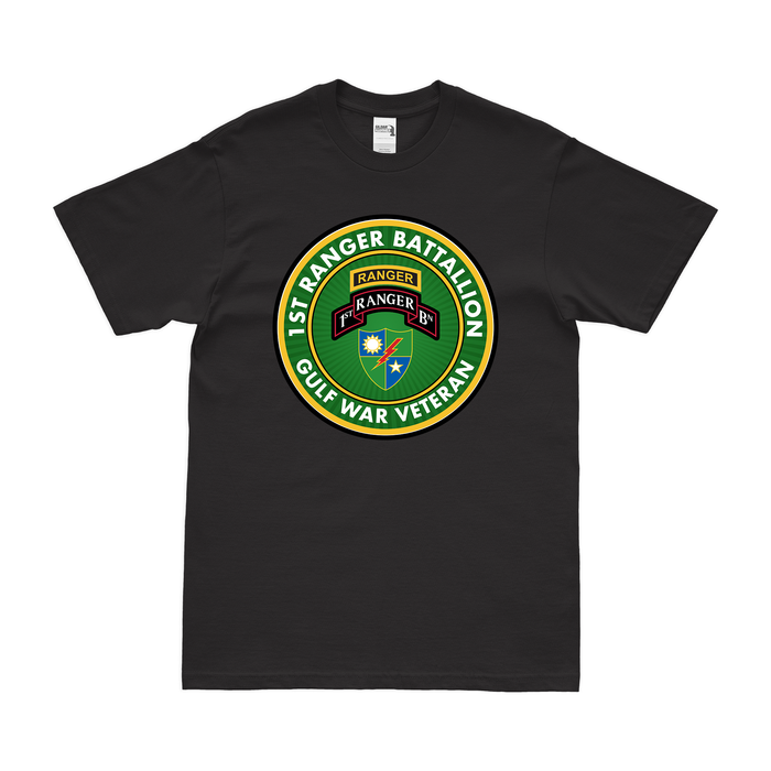 1st Ranger Battalion Gulf War Veteran T-Shirt Tactically Acquired Black Clean Small