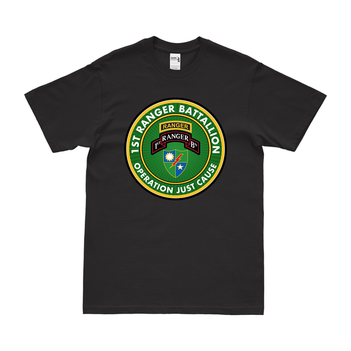 1st Ranger Battalion Operation Just Cause T-Shirt Tactically Acquired Black Clean Small