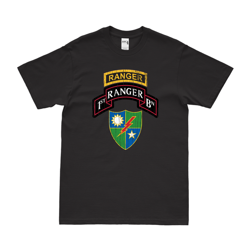 Distressed 1st Ranger Battalion Logo Emblem Tab T-Shirt