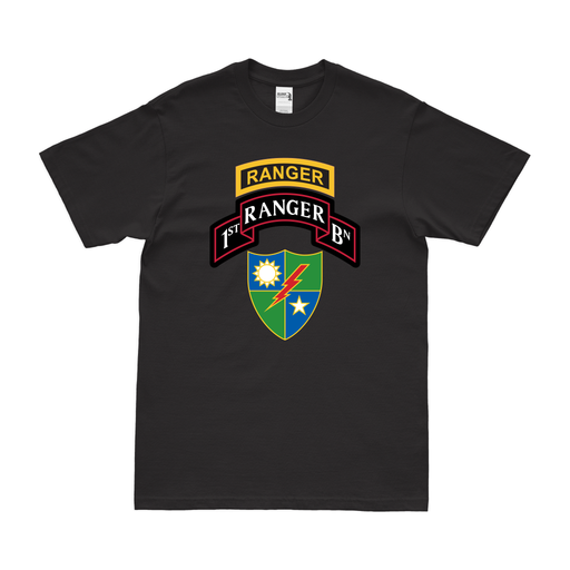 1st Ranger Battalion Logo Emblem Tab T-Shirt Tactically Acquired Small Black 