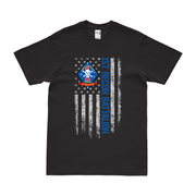 1st Recon Bn American Flag USMC T-Shirt Tactically Acquired Black Small 