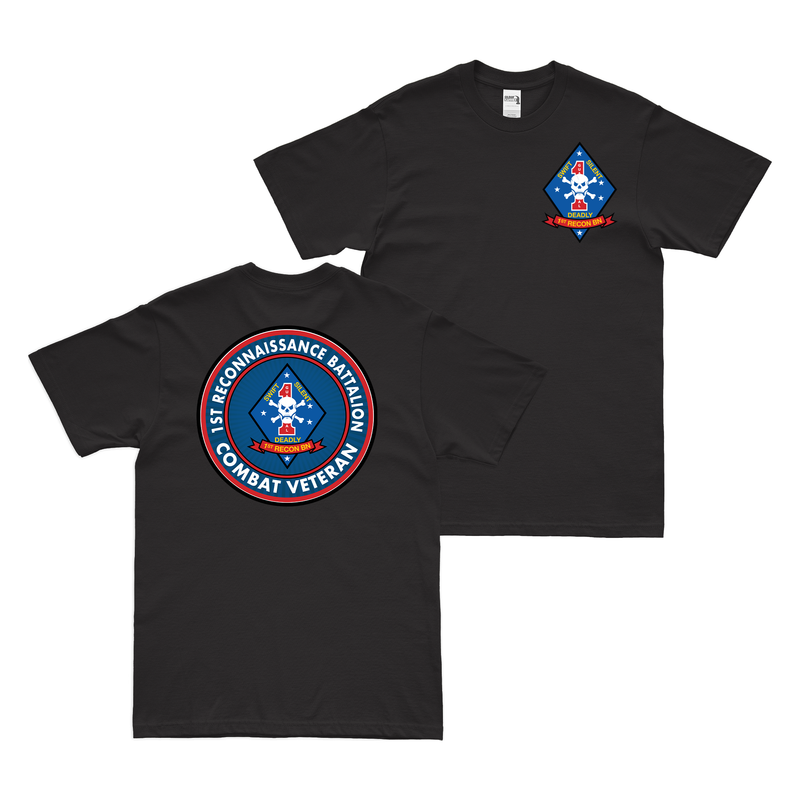 Double-Sided 1st Recon Bn Combat Veteran T-Shirt