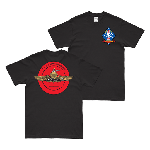Double-Sided 1st Recon Bn Force Recon Emblem T-Shirt Tactically Acquired Black Small 