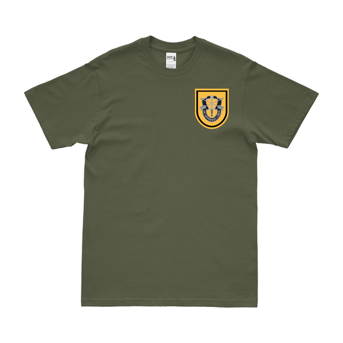 1st Special Forces Group Left Chest Flash T-Shirt Tactically Acquired Military Green Small 