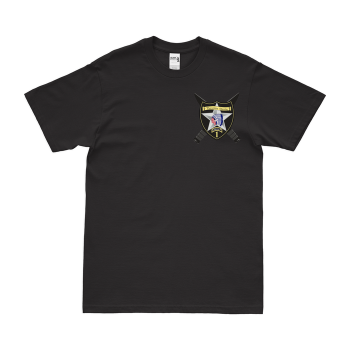 1st SBCT 2d ID "Ghost Brigade" Left Chest Emblem T-Shirt Tactically Acquired Black Small 