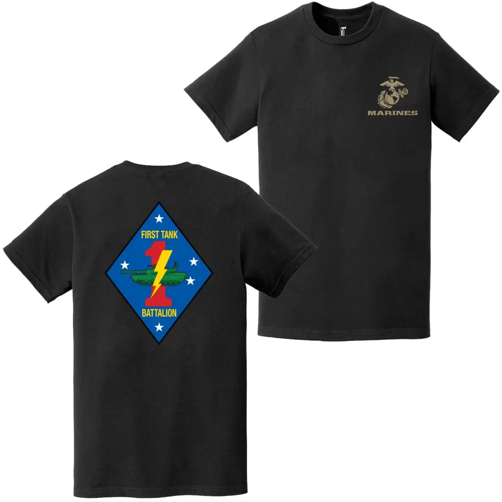 Double-Sided 1st Tank Battalion USMC Logo T-Shirt Tactically Acquired   