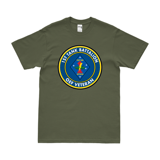 1st Tank Battalion OEF Veteran USMC T-Shirt Tactically Acquired Military Green Clean Small