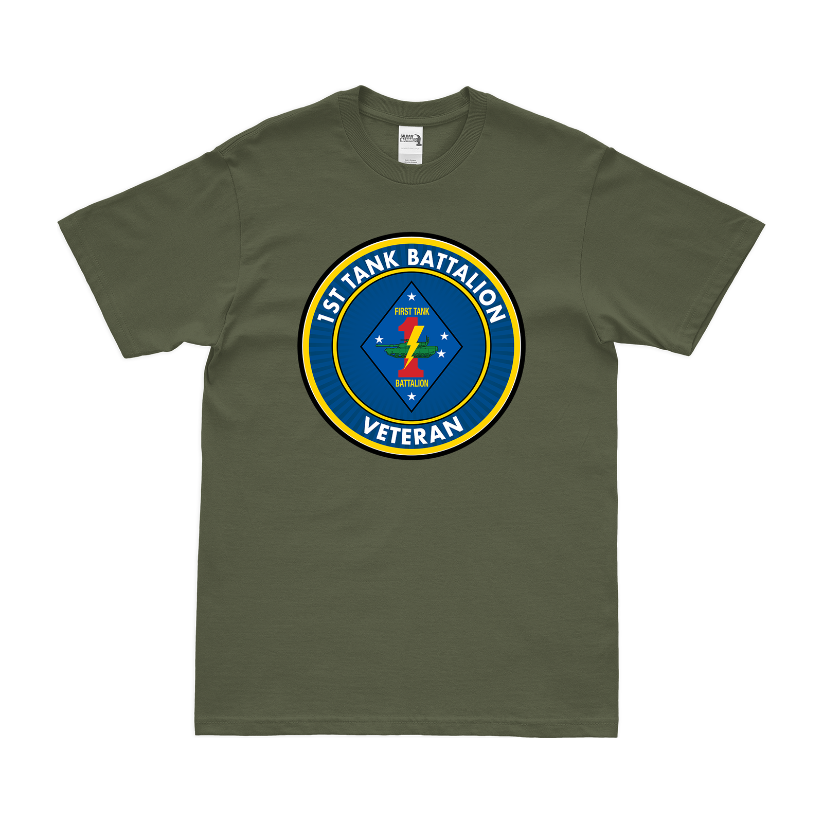 1st Tank Battalion Veteran USMC T-Shirt Tactically Acquired Military Green Clean Small