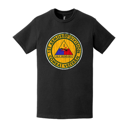 Distressed 1st Armored Division Combat Veteran Emblem T-Shirt Tactically Acquired   