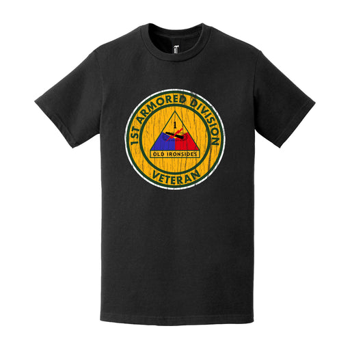 Distressed 1st Armored Division Veteran Emblem T-Shirt Tactically Acquired   