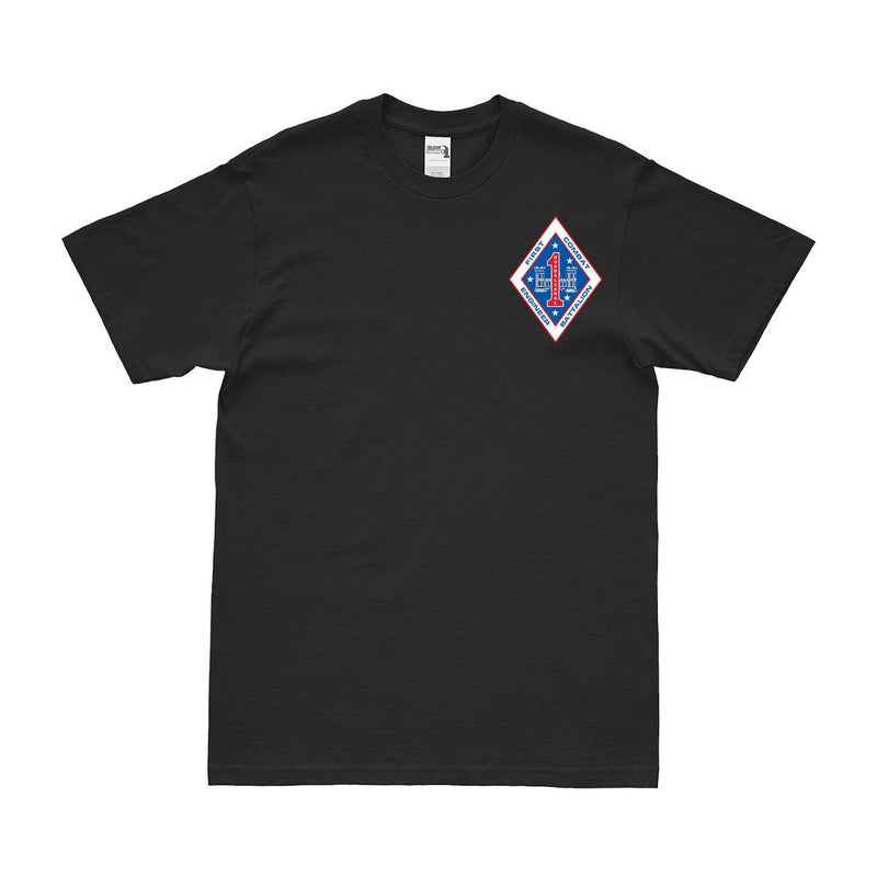 1st Combat Engineer Battalion (1st CEB) Left Chest Logo USMC T-Shirt