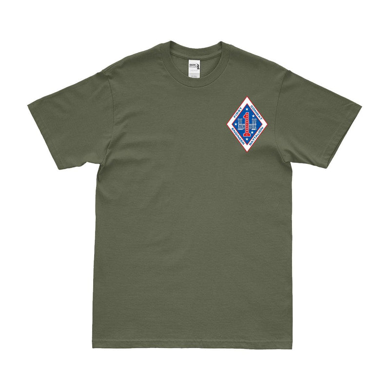 1st Combat Engineer Battalion (1st CEB) Left Chest Logo USMC T-Shirt