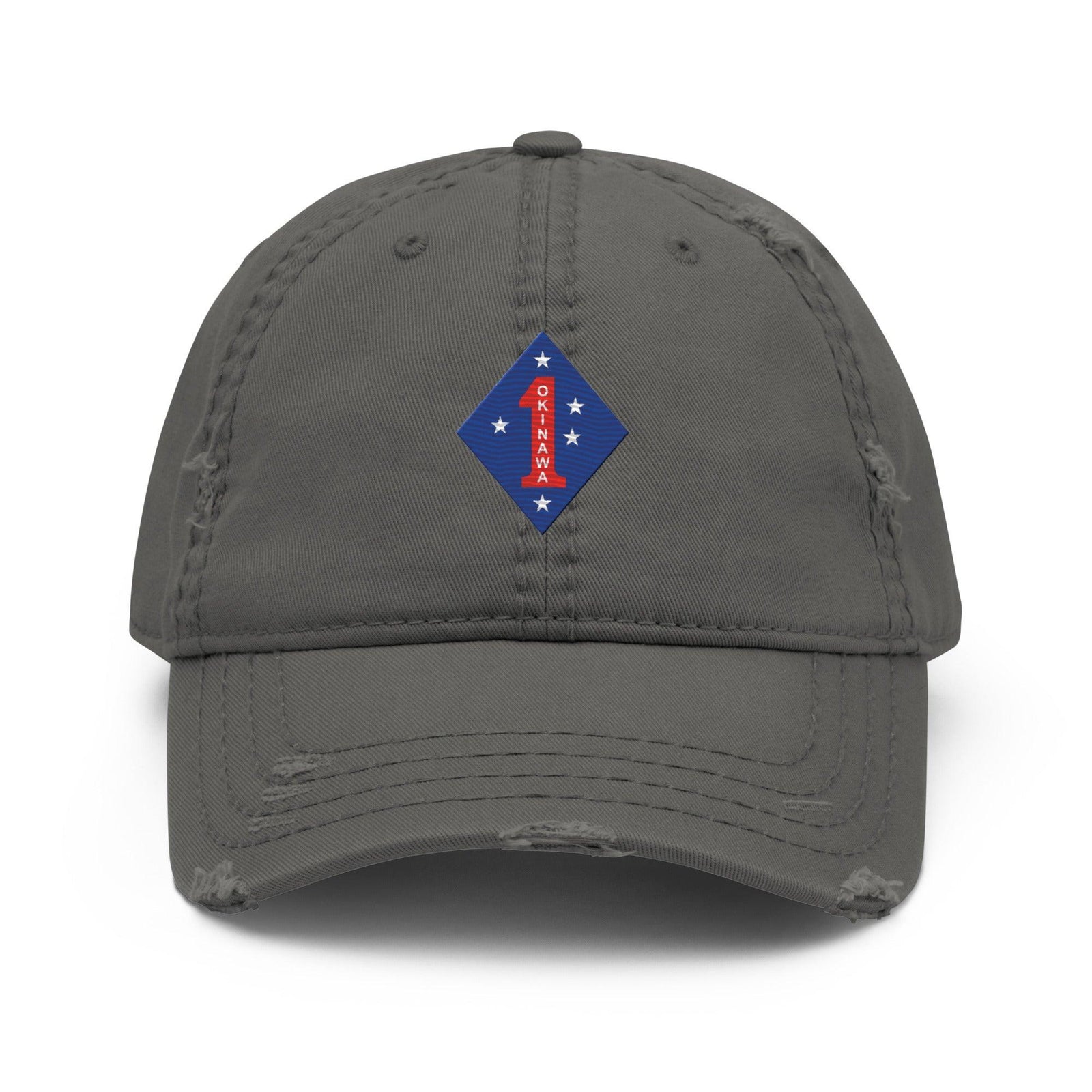 1st Marine Division "Okinawa" WWII Emblem Embroidered Dad Hat Tactically Acquired Charcoal Grey  