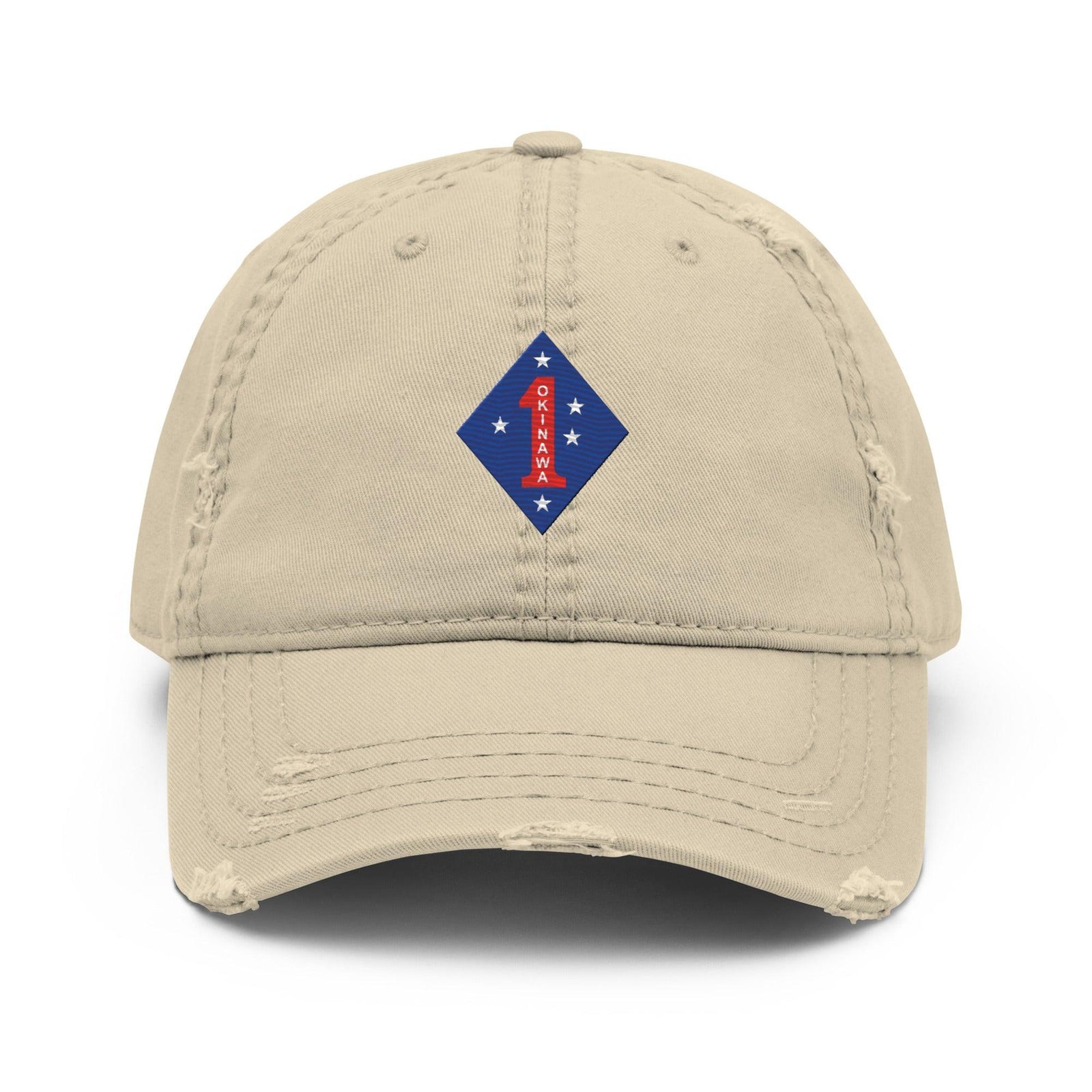 1st Marine Division "Okinawa" WWII Emblem Embroidered Dad Hat Tactically Acquired Khaki  