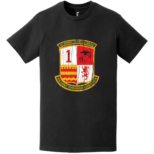 Distressed 1st Marine Logistics Group (1st MLG) Logo T-Shirt Tactically Acquired   