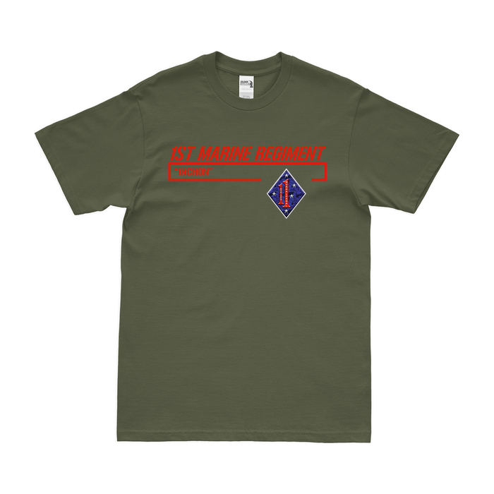 1st Marine Regiment Inchon Motto T-Shirt Tactically Acquired Small Military Green 