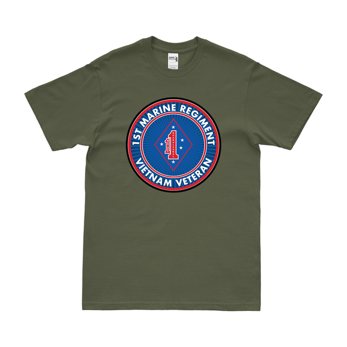 1st Marine Regiment Vietnam Veteran T-Shirt Tactically Acquired Small Clean Military Green