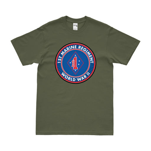 1st Marine Regiment World War II T-Shirt Tactically Acquired Small Clean Military Green