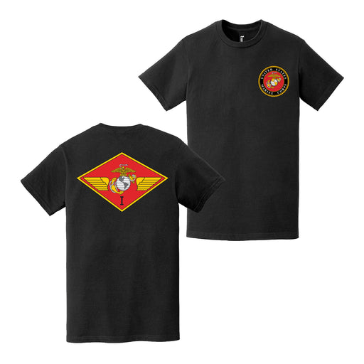 Double-Sided 1st Marine Aircraft Wing (1st MAW) EGA T-Shirt Tactically Acquired   