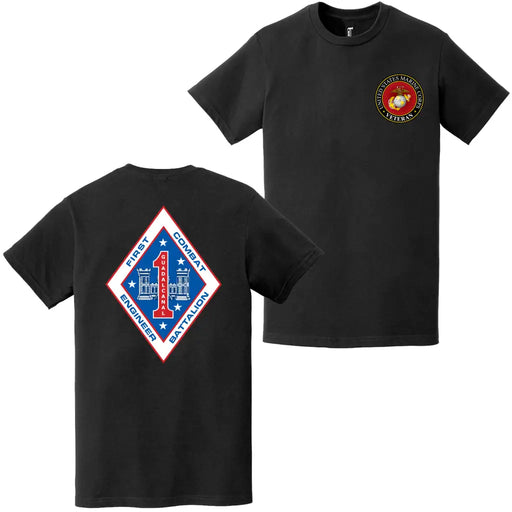 Double-Sided 1st CEB Logo USMC Veteran T-Shirt Tactically Acquired   