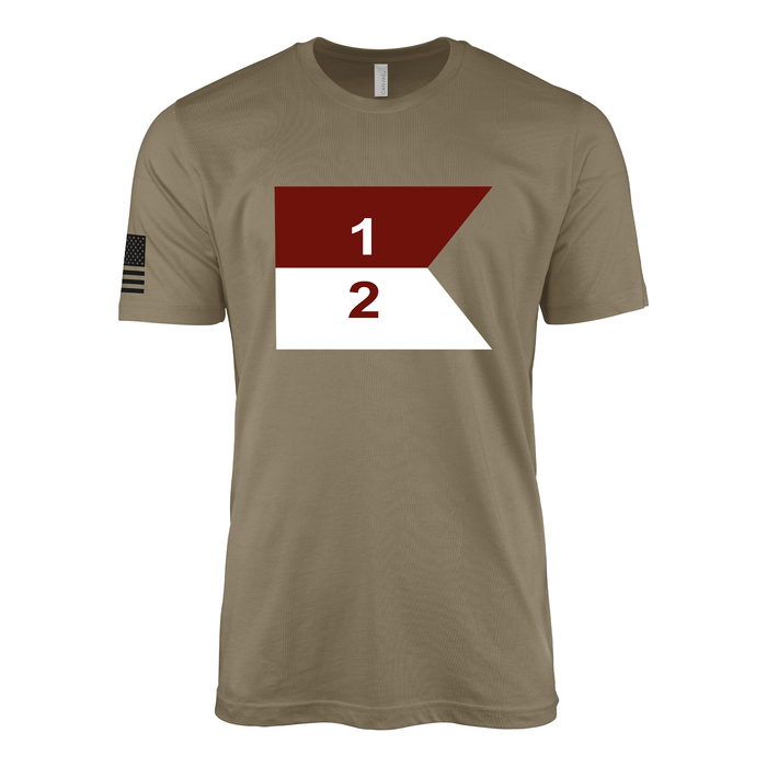 2-1 CAV "Blackhawks" Cavalry Guidon T-Shirt Tactically Acquired Coyote Brown Small