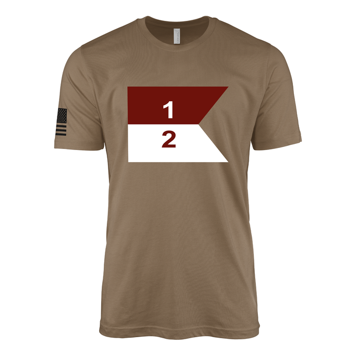 2-1 CAV "Blackhawks" Cavalry Guidon T-Shirt Tactically Acquired Woodland Brown Small