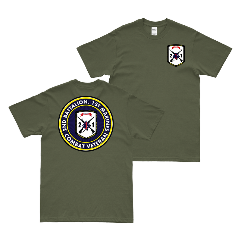 Double-Sided 2/1 Marines Combat Veteran T-Shirt