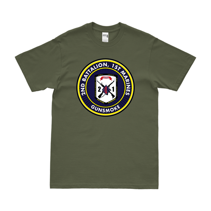 2nd Bn 1st Marines (2/1 Marines) Gunsmoke Motto T-Shirt Tactically Acquired   