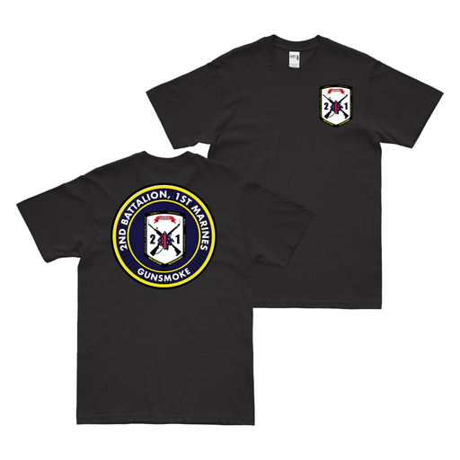 Double-Sided 2/1 Marines Gunsmoke Motto T-Shirt Tactically Acquired Black Small 