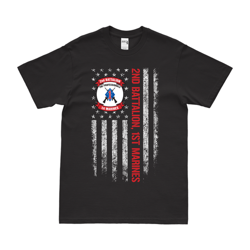 2nd Battalion, 1st Marines (2/1 Marines) American Flag T-Shirt Tactically Acquired   