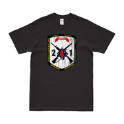 Distressed 2nd Bn 1st Marines (2/1 Marines) Logo T-Shirt Tactically Acquired Small Black 