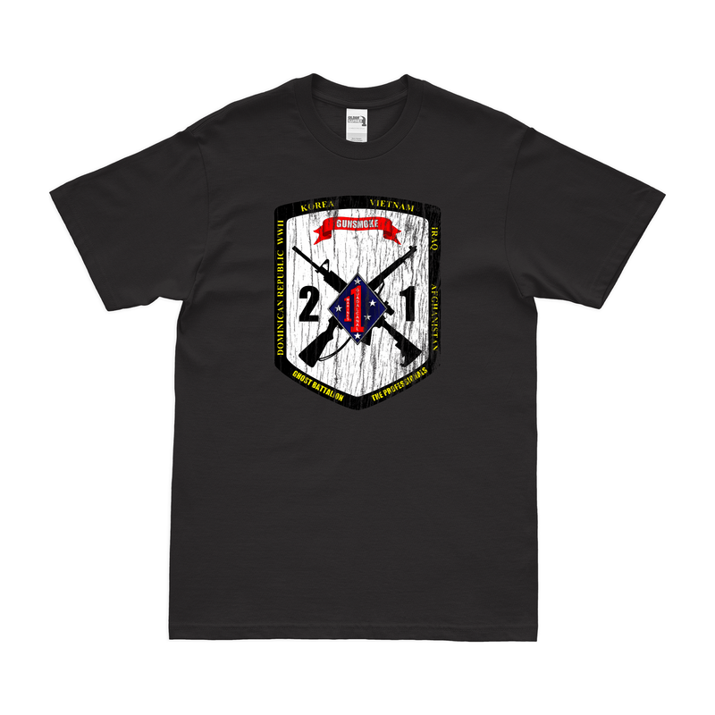 Distressed 2nd Bn 1st Marines (2/1 Marines) Logo T-Shirt