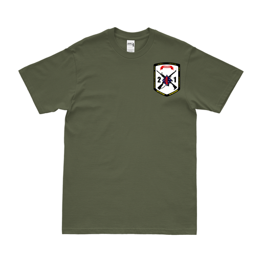 2/1 Marines Logo Left Chest Emblem T-Shirt Tactically Acquired Small Military Green 