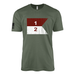 Distressed 2-1 CAV "Blackhawks" Cavalry Guidon T-Shirt Tactically Acquired Military Green Small