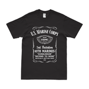2nd Battalion 10th Marines (2/10 Marines) Whiskey Label T-Shirt Tactically Acquired Black Small 