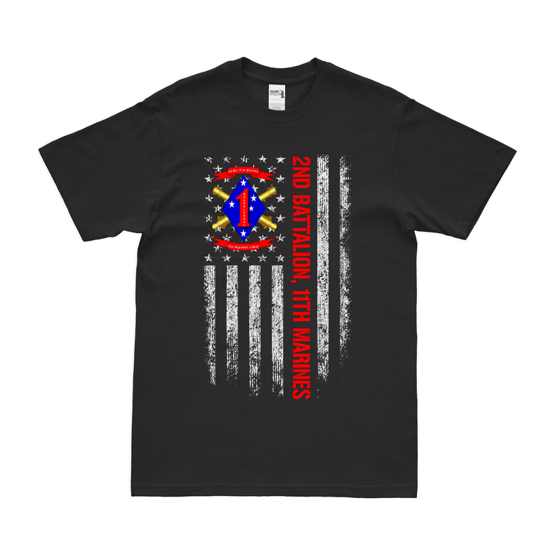 2/11 Marines American Flag T-Shirt